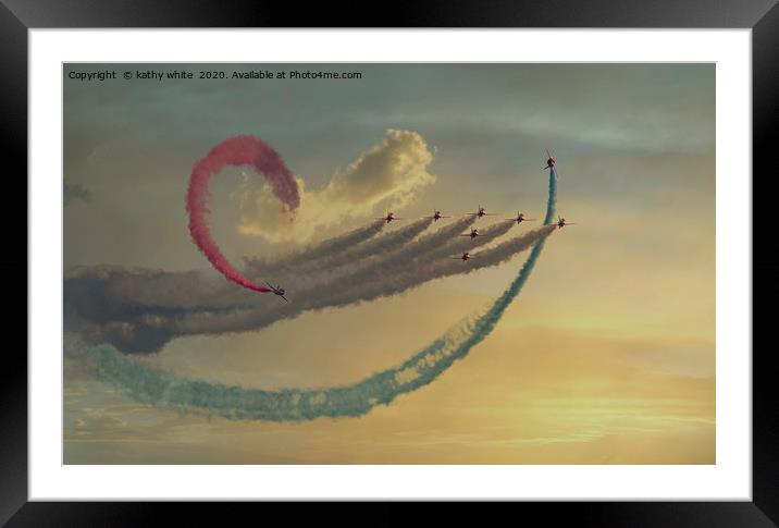 Red arrows,  Flying the loop,Those magnificent men Framed Mounted Print by kathy white