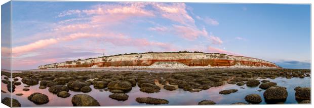 Colours of sunset - Hunstanton beach and cliffs Canvas Print by Gary Pearson