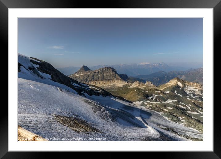 Terrace View from the mountain refuge Rifugio dell Framed Mounted Print by Fabrizio Malisan