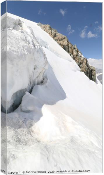 Snow in August 2020 on Cervinia - Zermatt Matterho Canvas Print by Fabrizio Malisan