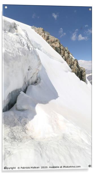 Snow in August 2020 on Cervinia - Zermatt Matterho Acrylic by Fabrizio Malisan