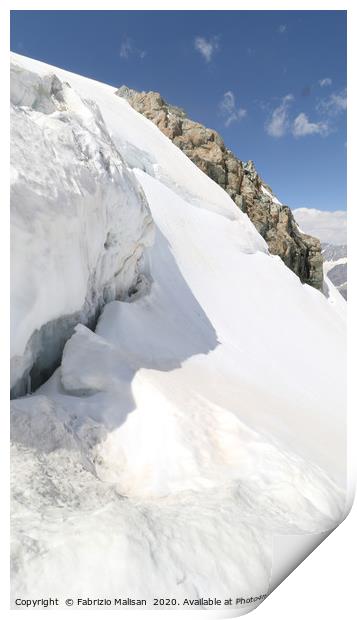 Snow in August 2020 on Cervinia - Zermatt Matterho Print by Fabrizio Malisan