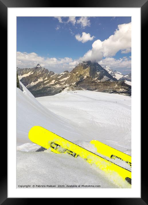 Summer Skiing Glacier Cervinia Zermatt Matterhorn  Framed Mounted Print by Fabrizio Malisan