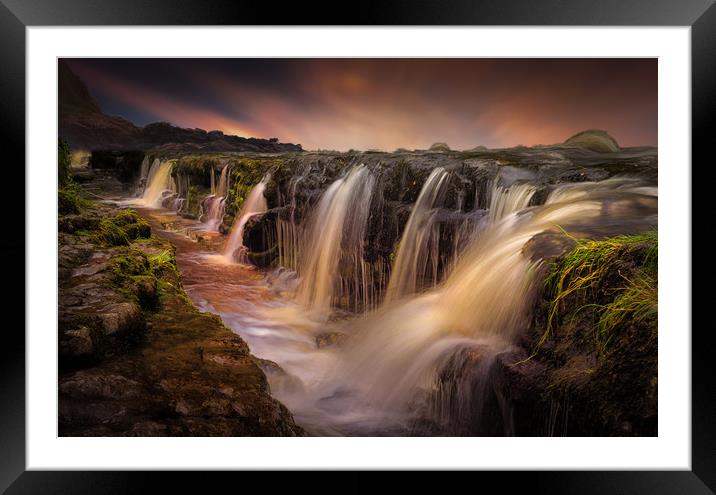 The waterfall and the gully Framed Mounted Print by Leighton Collins