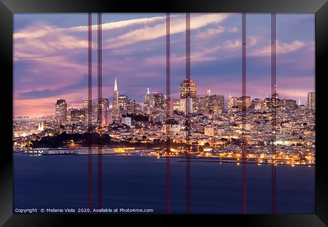 SAN FRANCISCO Evening Skyline  Framed Print by Melanie Viola