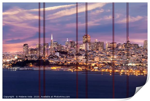 SAN FRANCISCO Evening Skyline  Print by Melanie Viola