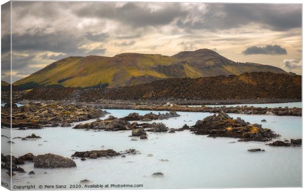 Soft Light at Blue Lagoon, Iceland Canvas Print by Pere Sanz