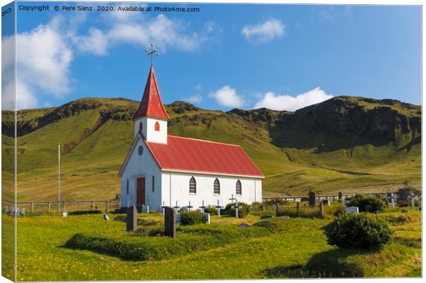 Reyniskirkja Church in Vik, Iceland Canvas Print by Pere Sanz