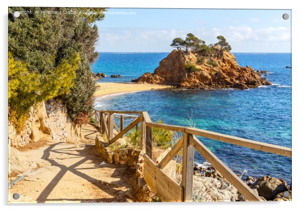 Cami de Ronda, a Coastal Path along Costa Brava, C Acrylic by Pere Sanz