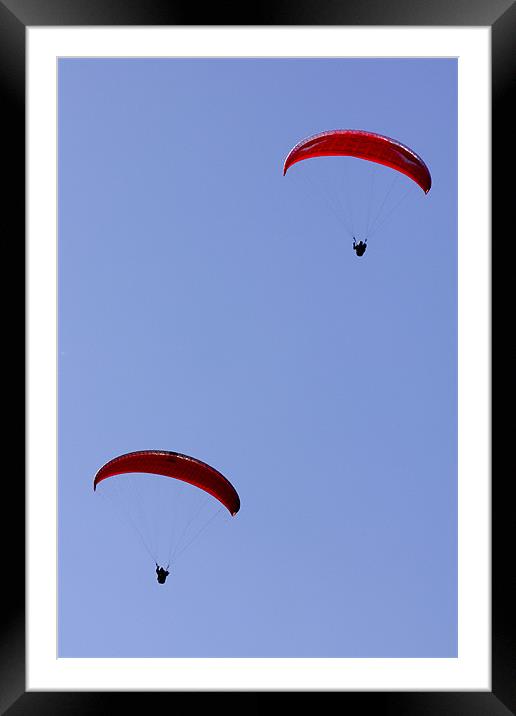 Paragliders at Mam Tor Castleton Framed Mounted Print by Darren Burroughs