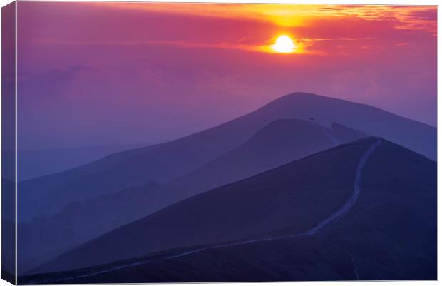 The Sunrise Layers of Back Tor, Peak District.  Canvas Print by John Finney