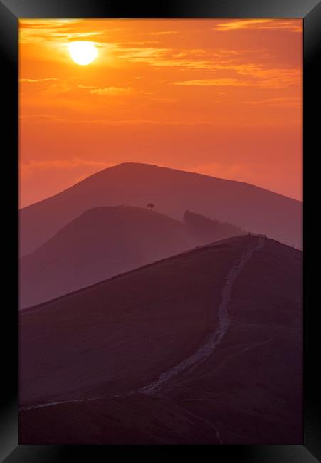 The Sunrise Layers of Back Tor, Peak District.   Framed Print by John Finney