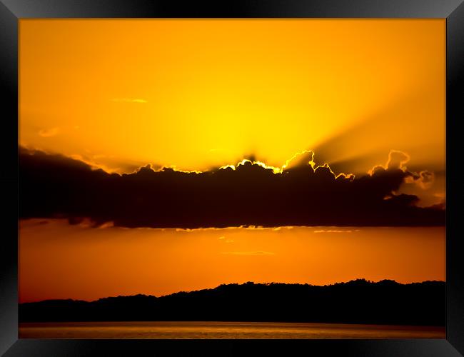 Sunset from Isla las Flores Framed Print by Jonathan Callaghan