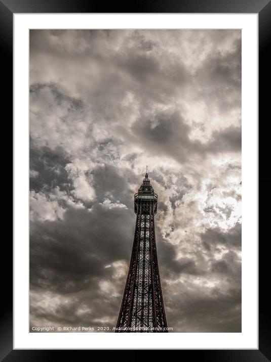 tower in the clouds Framed Mounted Print by Richard Perks