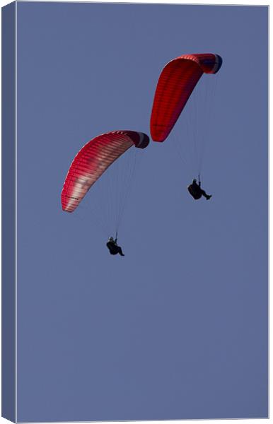 Paragliding at Mam Tor Castleton Canvas Print by Darren Burroughs