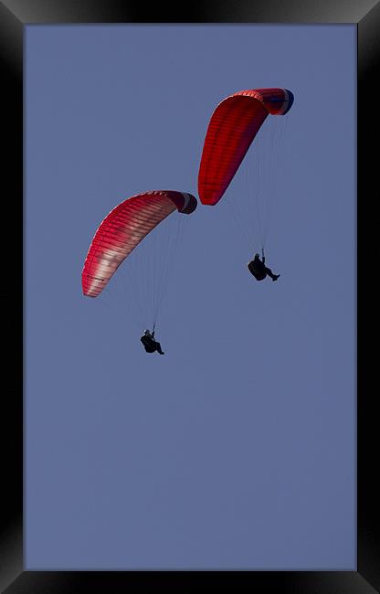 Paragliding at Mam Tor Castleton Framed Print by Darren Burroughs
