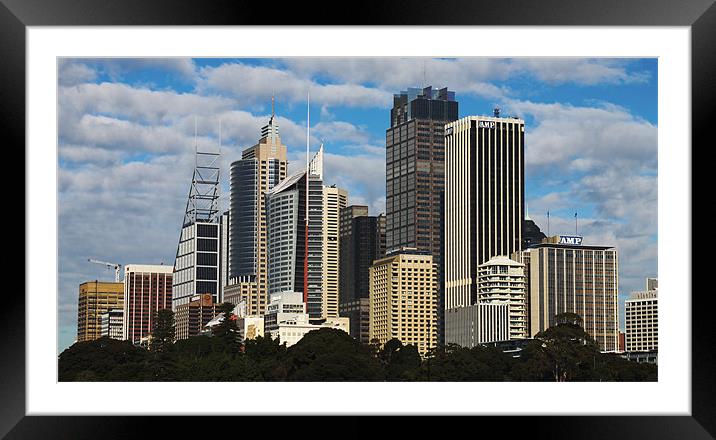 Sydney Skyline Framed Mounted Print by peter tachauer