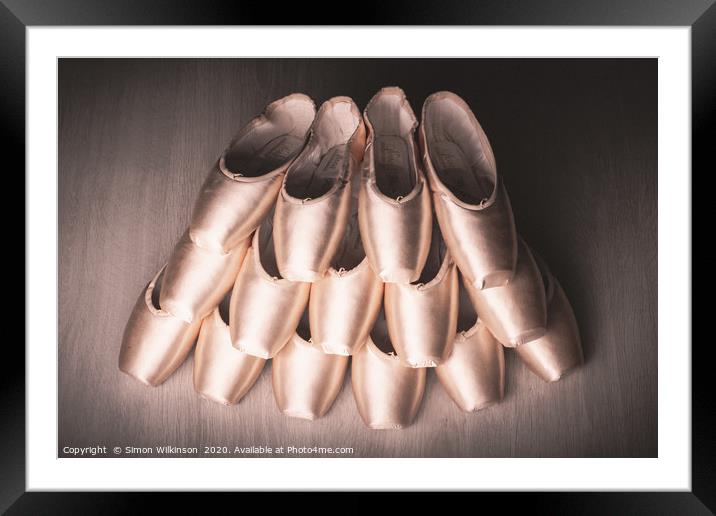 Pointe Shoes Framed Mounted Print by Simon Wilkinson