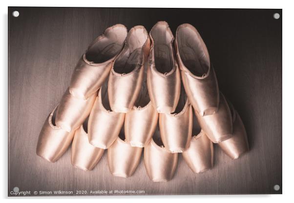 Pointe Shoes Acrylic by Simon Wilkinson