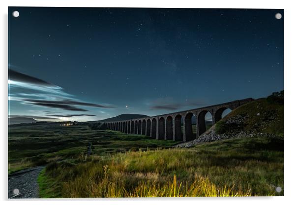 Moonlit Ribblehead Acrylic by Pete Collins