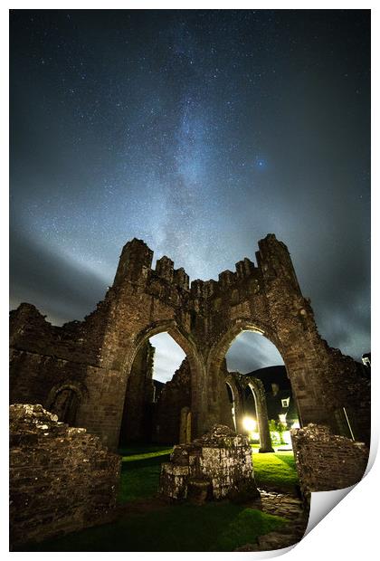 Llanthony Priory & the Milky Way Print by Pete Collins