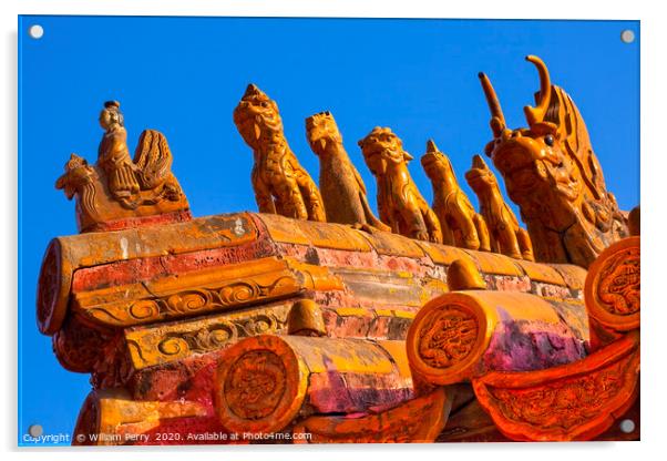 Roof Figurines Gugong Forbidden City Palace Beijin Acrylic by William Perry