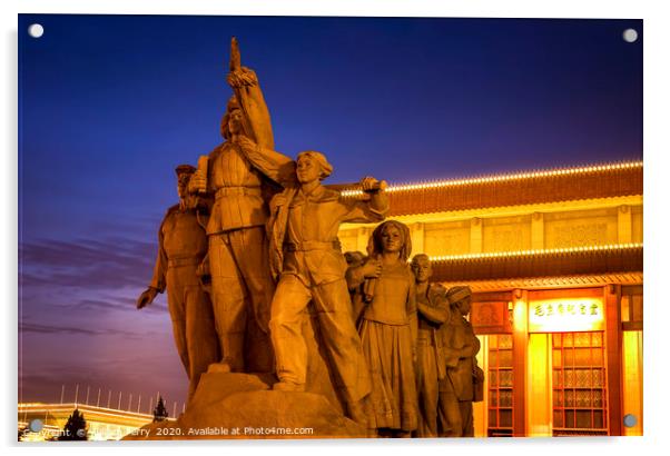 Revolutionary Heroes Statue Mao Tomb Tiananmen Squ Acrylic by William Perry