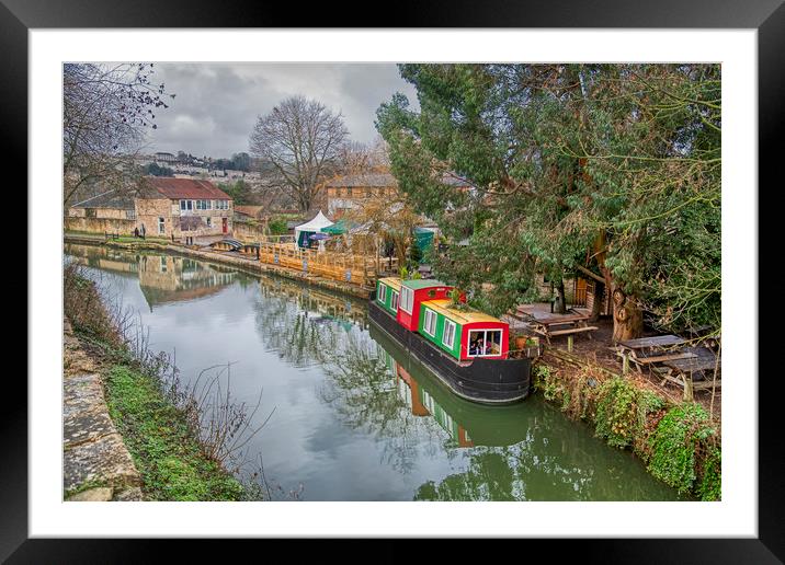 Canal Boat on the Kennet & Avon Framed Mounted Print by Dave Williams