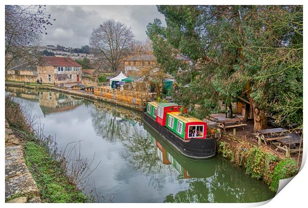 Canal Boat on the Kennet & Avon Print by Dave Williams