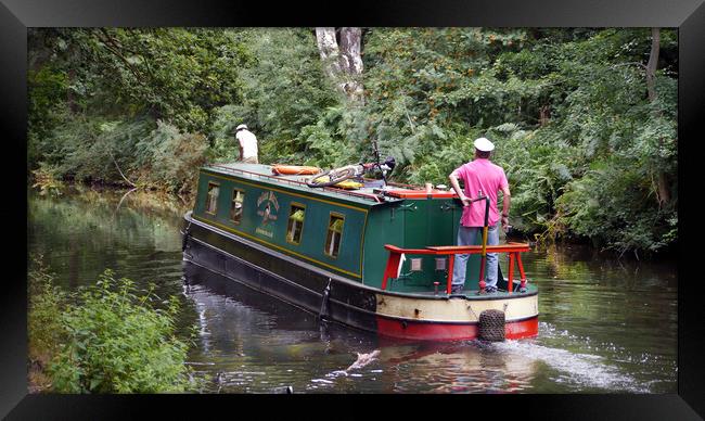 Navigating the Basingstoke Canal Framed Print by Dave Williams