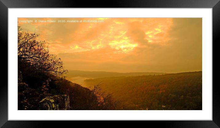 Symonds Yat Forest of Dean Sunset Framed Mounted Print by Diana Mower