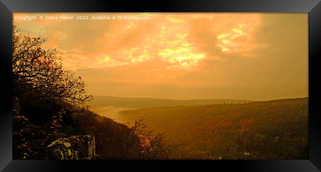Symonds Yat Forest of Dean Sunset Framed Print by Diana Mower