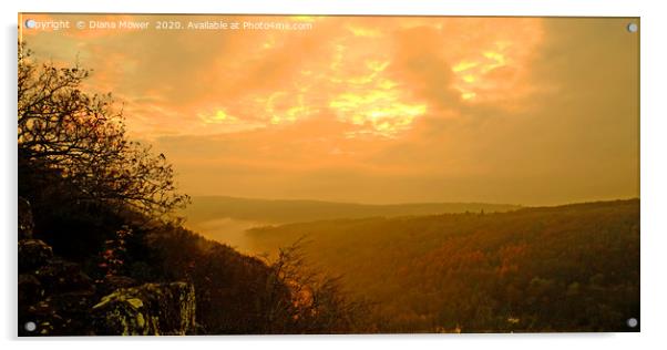 Symonds Yat Forest of Dean Sunset Acrylic by Diana Mower