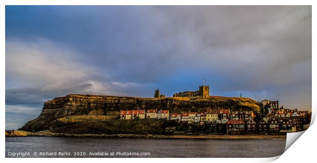evening sunshine in whitby Print by Richard Perks