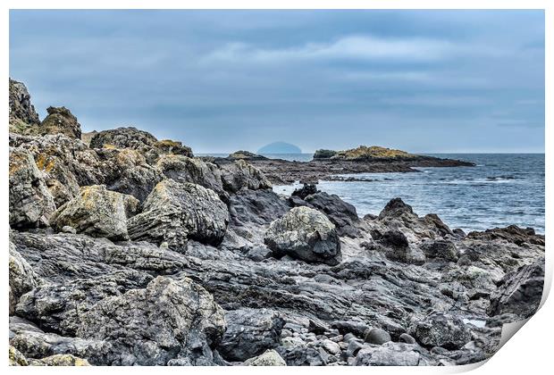 Dunure and Ailsa Craig Print by Valerie Paterson