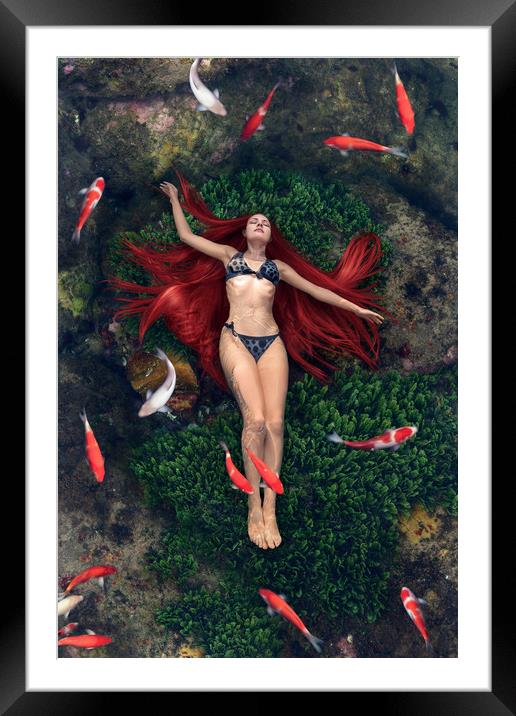 Young woman in water Framed Mounted Print by Svetlana Radayeva