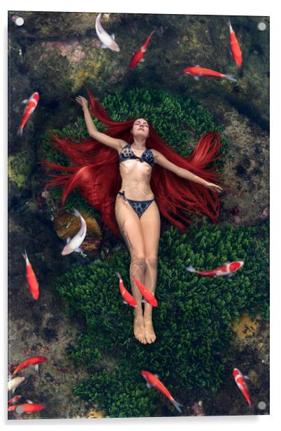 Young woman in water Acrylic by Svetlana Radayeva