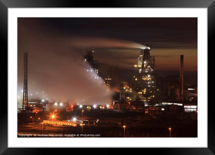 Early evening at Port Talbot Steelworks Framed Mounted Print by Andrew Ray