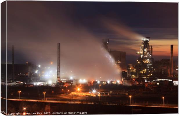 Early evening at Port Talbot Canvas Print by Andrew Ray