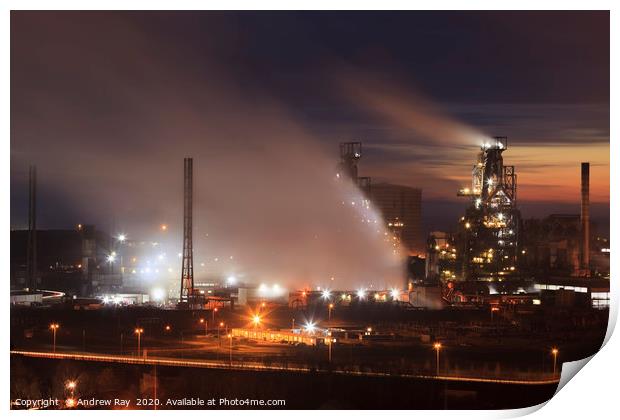 Early evening at Port Talbot Print by Andrew Ray