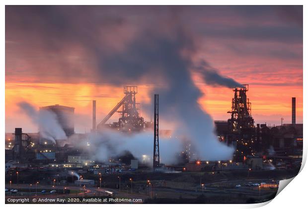 Twilight at Port Talbot Print by Andrew Ray