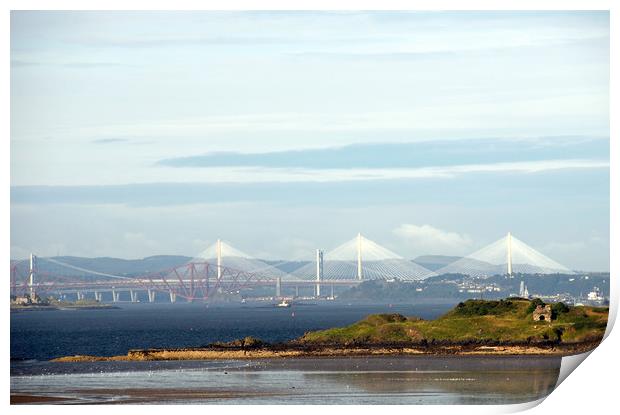 The Queensferry Crossing Print by Adrian Snowball