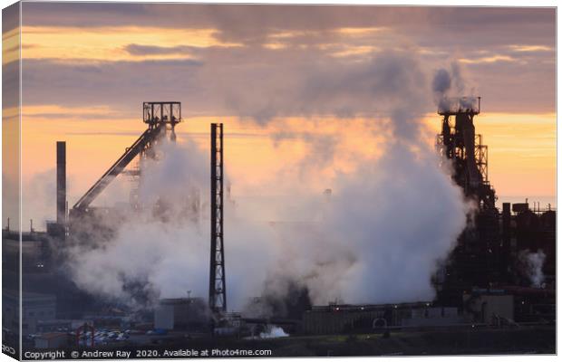 Sunset at Port Talbot Canvas Print by Andrew Ray