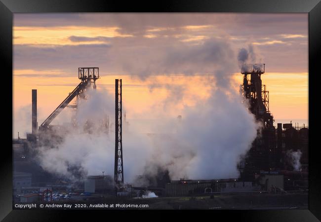 Sunset at Port Talbot Framed Print by Andrew Ray