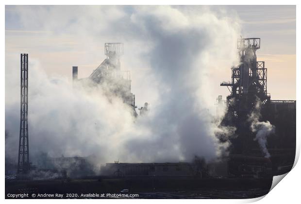 Blast Furnaces at Port Talbot Print by Andrew Ray