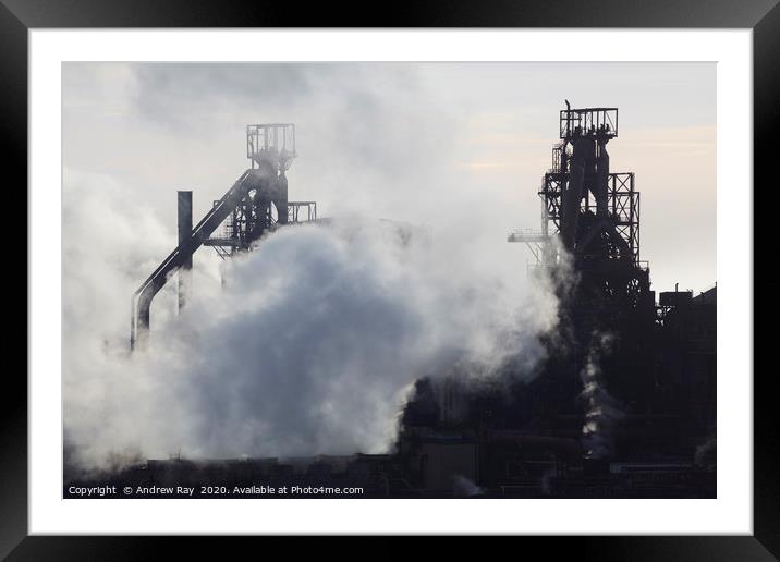 Port Talbot Blast Furnaces Framed Mounted Print by Andrew Ray