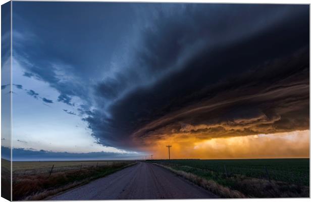Mothership Thunderstorm over Kansas Canvas Print by John Finney