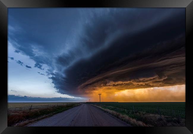 Mothership Thunderstorm over Kansas Framed Print by John Finney