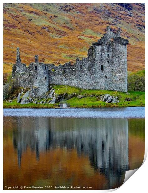Kilchurn Castle on Loch Awe, Argyll & Bute  Print by Dave Menzies