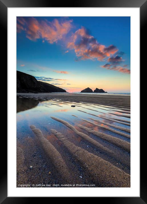Sand Ripples on Holywell Beach Framed Mounted Print by Andrew Ray